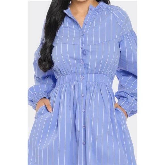 Striped Poplin Mini Dress - Picture 3 of 5